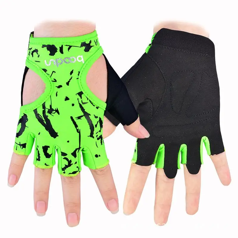 Спортивные перчатки для тренировок, фитнес-перчатки, спортивные перчатки для тяжелой атлетики, Нескользящие перчатки для женщин, перчатки для йоги - Цвет: Светло-зеленый