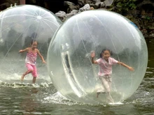 ball that grows in water,inflatable water walk ball,colorful soft plastic tent water pool ocean wave
