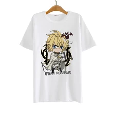 Nueva Leche Malla De Fibra Anime Serafín de la Gama T-shirt Hyakuya Yuichiro Cosplay Manga Corta T camisa Para Hombres Mujeres Camisetas