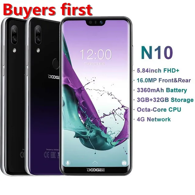 DOOGEE мобильный телефон SC9863A Восьмиядерный 3 Гб ОЗУ 32 ПЗУ экран 5 84 дюйма FHD + 19:9 16 МП