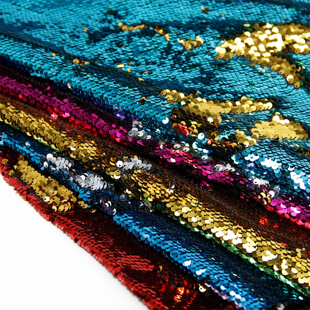 

50*145cm mermaid sequin reversible sequin fish scale fabric for Tissue Kids Bedding home textile for Sewing Tilda Doll,1Yc1944