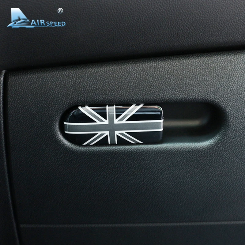 

AMBERMILE ABS Car Storage Box Switch Handle Cover Glovebox Handle Sticker for Mini Cooper Countryman F60 Accessories Car Styling