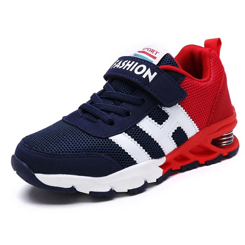 

New Design Children Sports Shoes Boys Girls Spring Damping Outsole Slip Patchwork Breathable Kids Sneakers Child Running Shoes