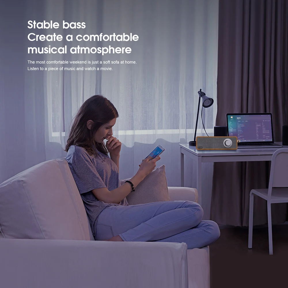 Smalody SL 50 Bluetooth динамик портативный деревянный беспроводной s стерео мини