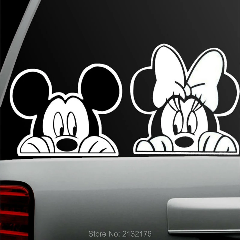 Auto Fenster Aufkleber Mickey Minnie Mouse Schild Personalisiere Kinder an Bord
