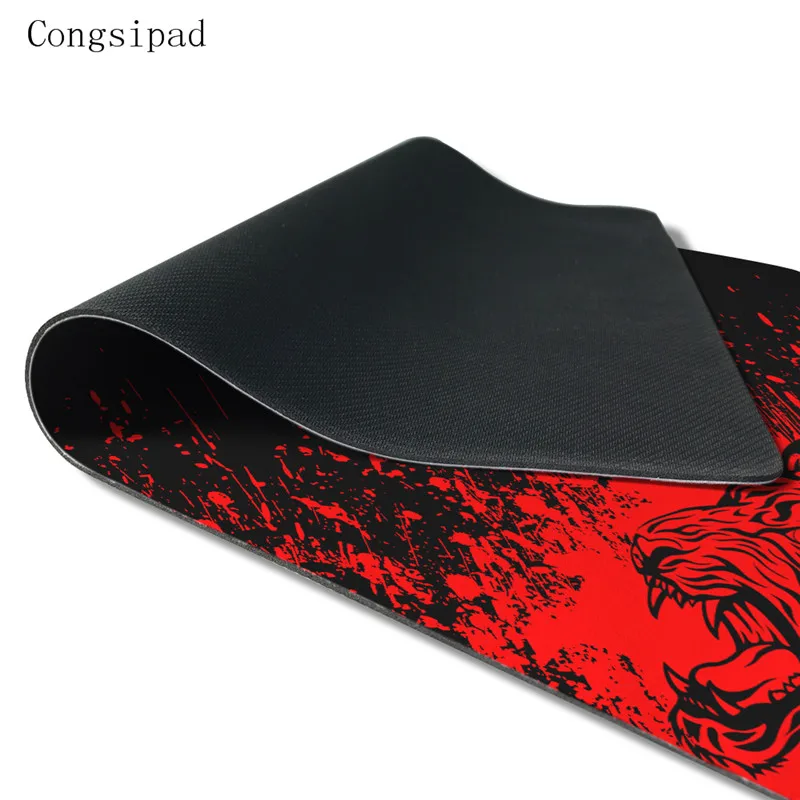  Congsipad Tiger Head Mouse Pad with Edge Locking 90x40 Tiger Mouse Mat Pad for csgo/league of legen
