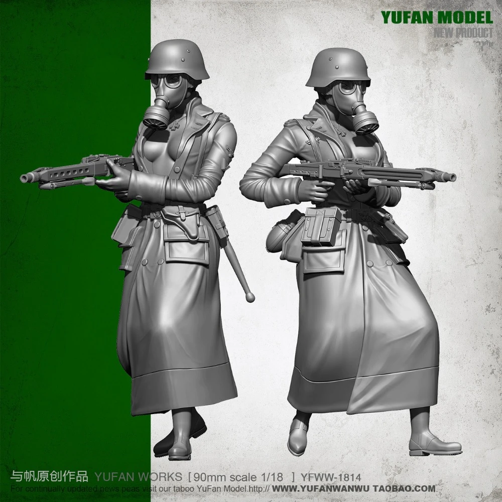 

YUFAN Resin figures 1/18 Scale model Female machine gunner 1814