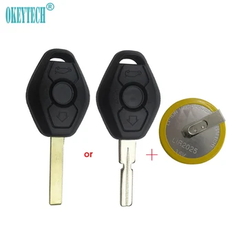 

OkeyTech Replacement 3 Button Remote Key For BMW 3 5 7 SERIES Z3 Z4 X3 E38 E39 E46 EWS System With 2025 Battery HU92/HU58 Blade