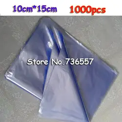 10*15 см прозрачный ПВХ Пластик Топ Открыть подарок товар Косметика термоусадочные Обёрточная бумага сумка термоусаживаемые Плёнки
