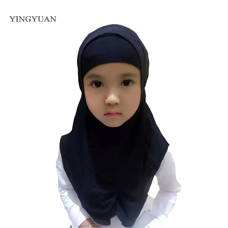 LJ7 стиль хиджаб для детей складывается 2 шт. детей hijabs модный мусульманский хиджаб дети пашмины