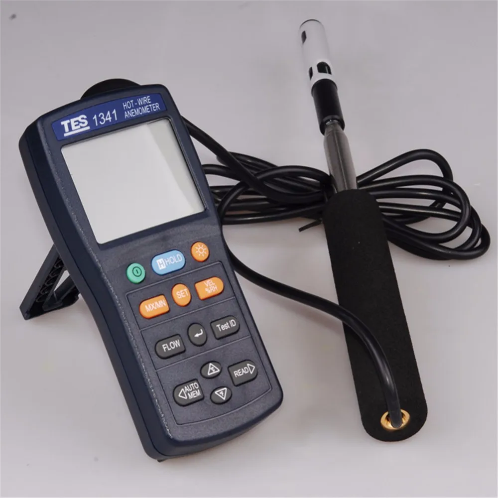 

TES-1341 Hot Wire Thermo Anemometer HVAC Air flow air velocity tester USB type