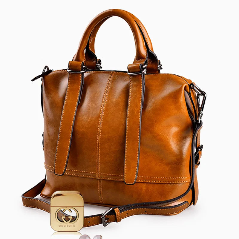 

Women's Soft Material Split Leather Classic Design Trend Temperament Handbag Exquisite Elegant Casual Retro Style Handbag
