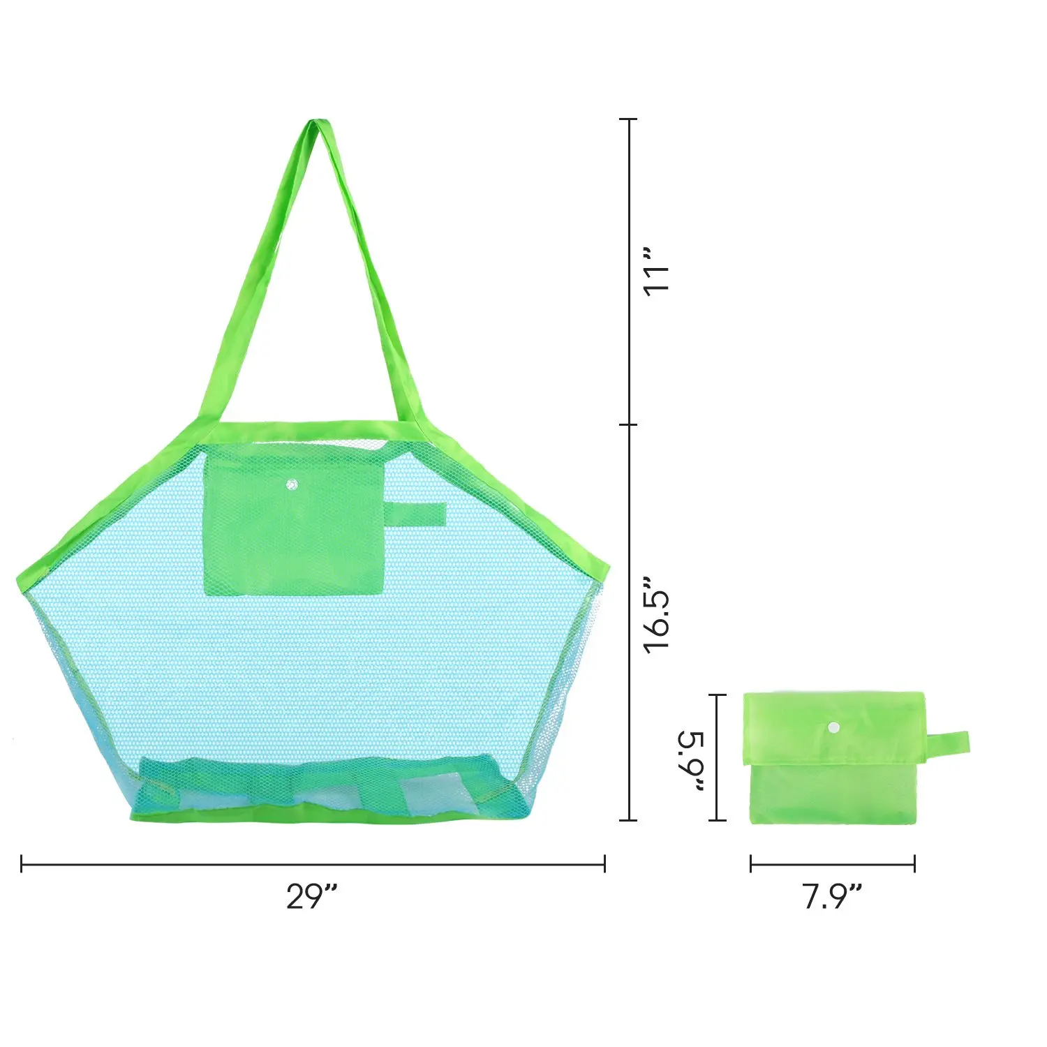 Пляжная сетчатая хозяйственная сумка-Большая складная пляжная сумка Детские пляжные игрушки органайзер, сумка для хранения идеально подходит для бассейна и детской ванны