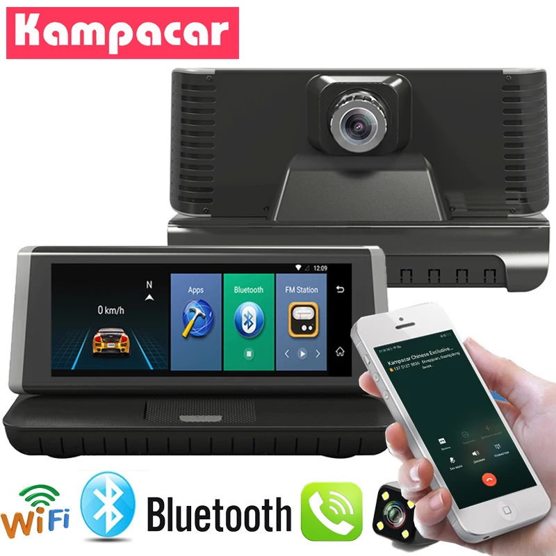 Kampacar " Wifi 4G Автомобильный видеорегистратор камера зеркало GPS HD 1080P Android Dash Cam Bluetooth ADAS навигация автомобильный видеорегистратор для автомобилей