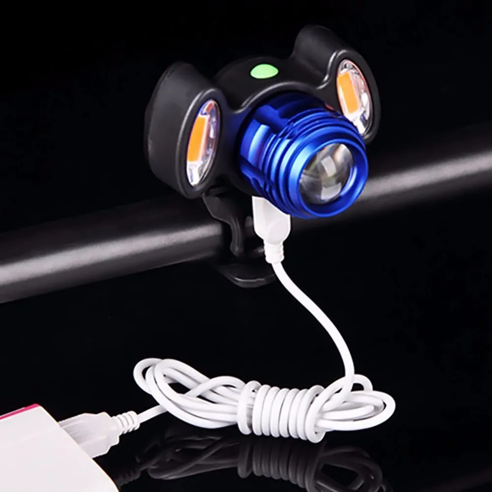 Aluminum Alloy T6 LED USB Rechargeable Bicycle Headlight 4 Modes