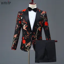 S-4XL New Man Fashion Embroidery High Quality Party Blazer + Solid Pant Suits Male Casual Slim Blazer Coat Suit Outerwear 1120-1 S-4XL New Man Fashion Embroidery High Quality Party Blazer + Solid Pant Suits Male Casual Slim Blazer Coat Suit Outerwear 1120-1