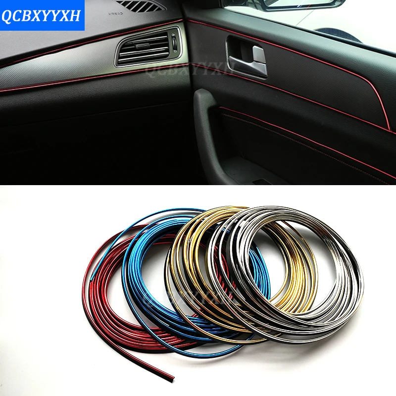 

5M/Lot Car styling interior Decoration thread sticker Insert type Air Outlet Dashboard Decoration Strip Accessories Car-Styling