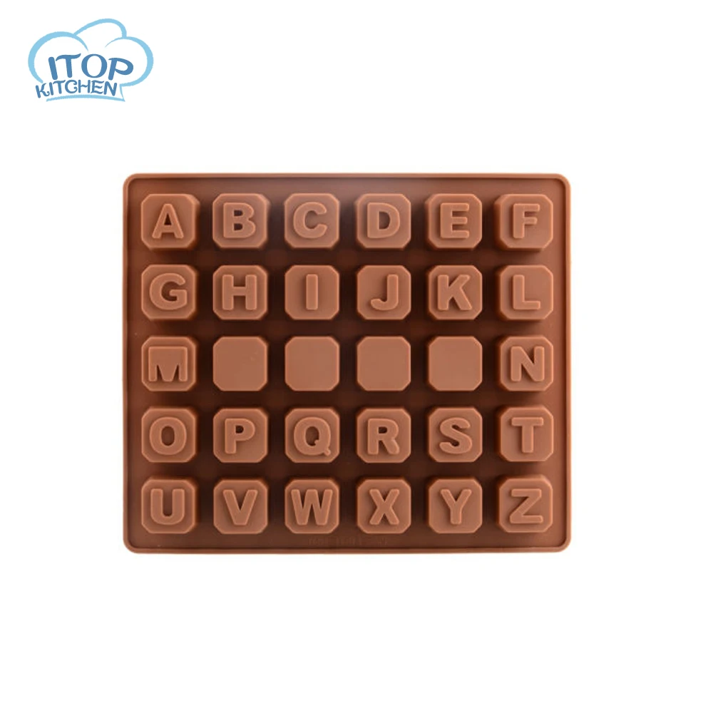 

26 letters Silicone Chocolate Mold Alphabet Mold Form Ice Cube 3D Cake Decorating Mould Candy Maker DIY Chocolate Baking Mold
