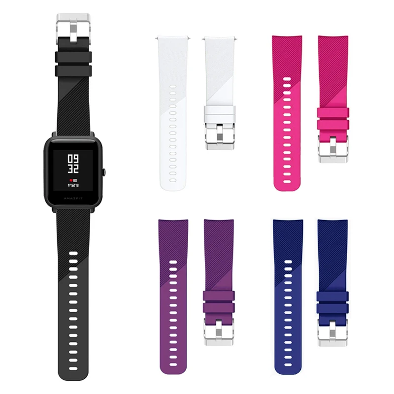 Watch Strap for Xiaomi Huami Amazfit Bip Bit Smart Watch Band 20mm Silicone Watchband Bracelet for Amazfit Bip Accessories