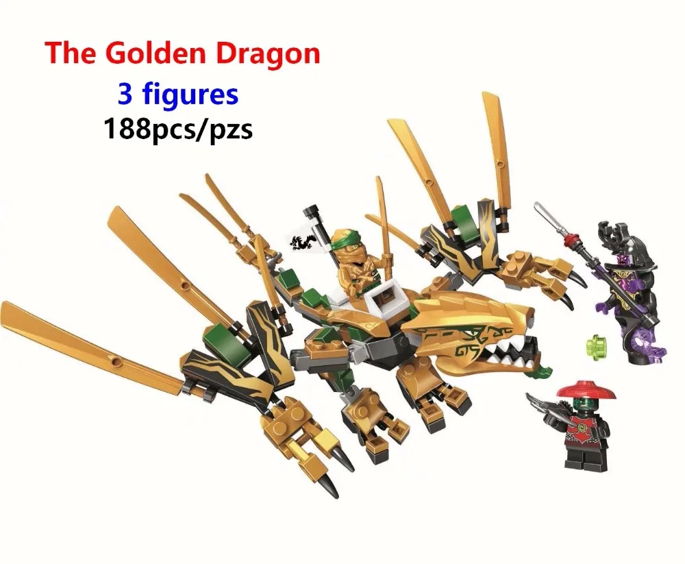 

2019 Ninja The Golden Dragon Building Blocks Model Bricks Compatible with Lego 70666 Ninjago Educational toys Best Gift