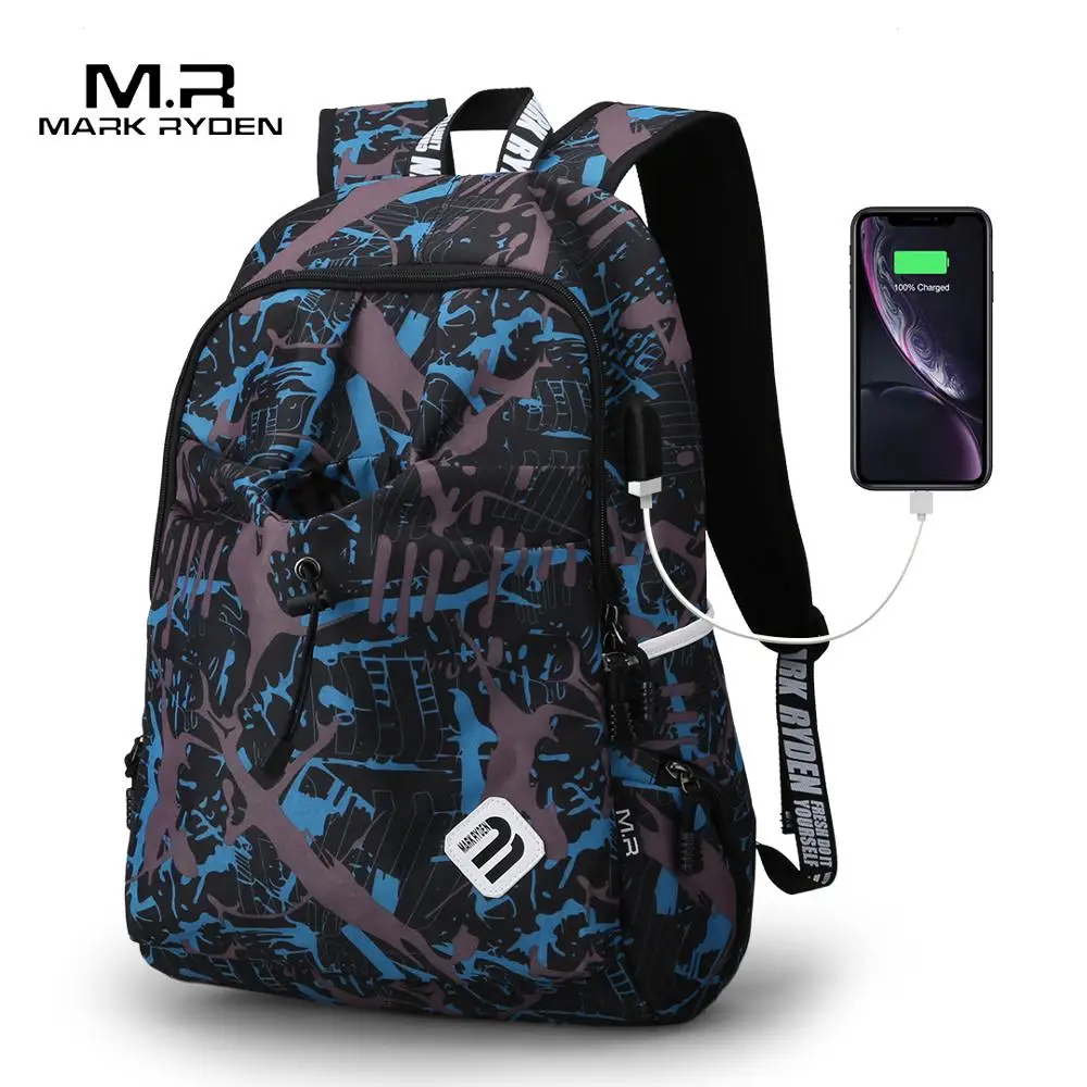Mark Ryden Backpack Student Water Repellen Nylon Backpack Men Material...