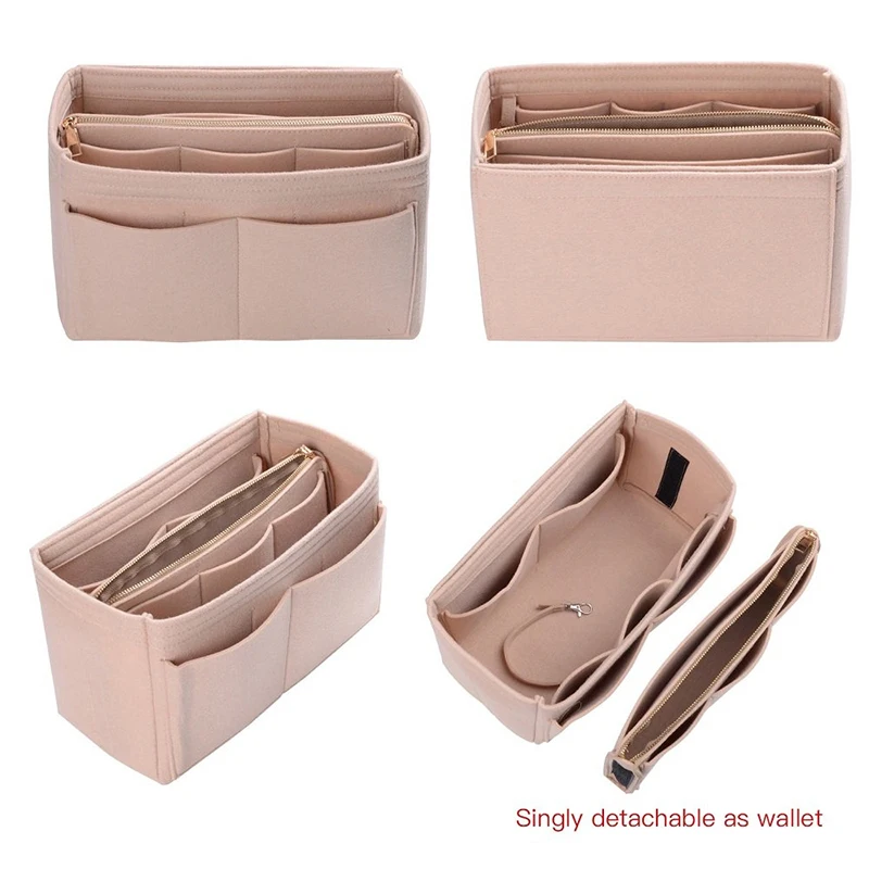 Zipper Felt Cosmetic Bag 2 Piece/ Set Women's Casual Makeup Bag Multi-function Travel Insert Bag Large Capacity Cosmetic Box Zipper Felt Cosmetic Bag 2 Piece/ Set Women's Casual Makeup Bag Multi-function Travel Insert Bag Large Capacity Cosmetic Box