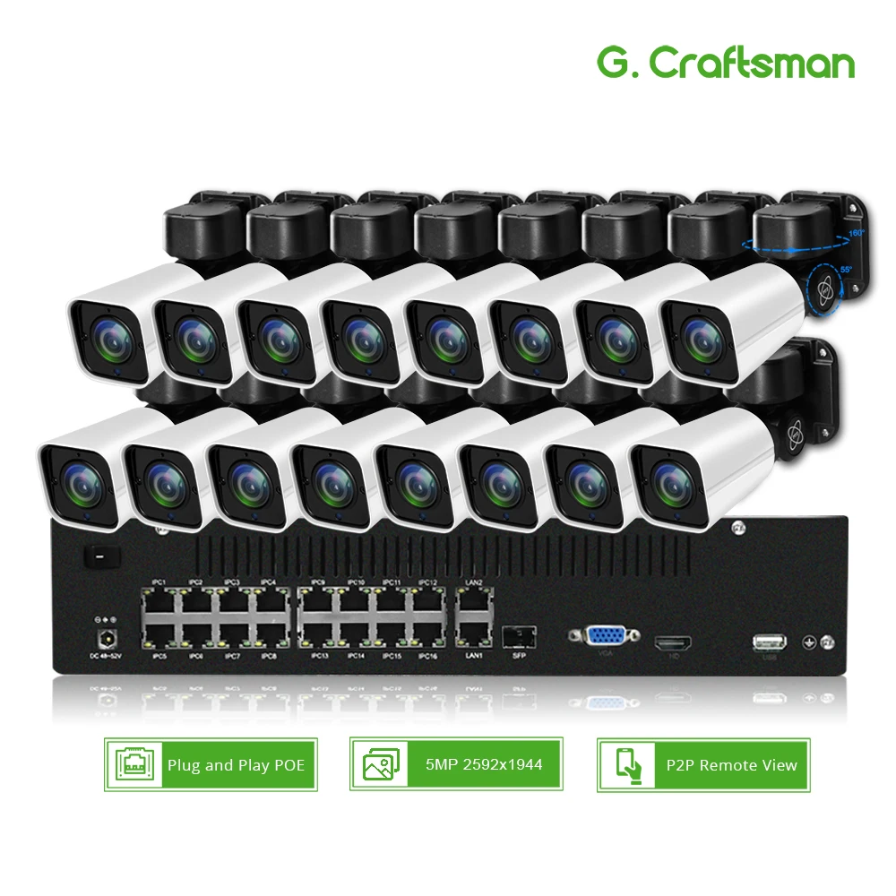 

16ch 5MP POE PTZ IP Camera System Kit H.265 2.8-12mm 4X Optical Zoom CCTV Security Outdoor Waterproof Up to 32ch 5.0MP Register