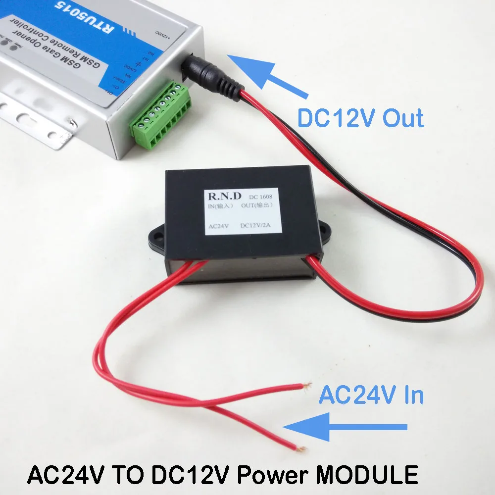 

Free shipping Post mail Power module AC/DC24V input and DC12V output for RTU5015 or RTU5024 GSM Gate access controller