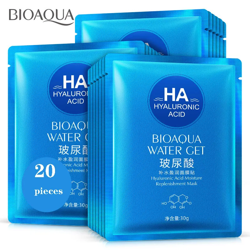 

BIOAQUA 20 Pieces Hyaluronic Acid Liquid Mask For Face Lot Moisturizing Oil Control Unisex Skin Care Makeup