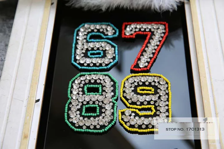 number beaded patch for clothing 2