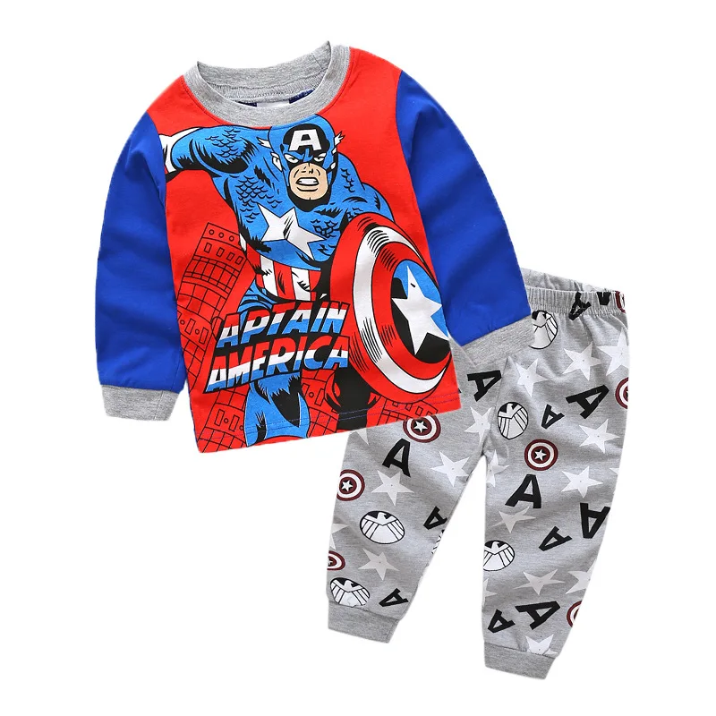 New Kids Pajamas Set Cartoon Airplane Cotton Pyjamas Tops+Pants 2 Pieces Children Pjs Boys Clothing Set 2-7 Years