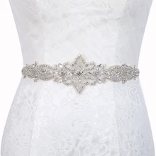 Inofin WH42 хрустальные свадебные аксессуары атласный ремешок для свадебного платья Свадебная лента пояс для вечерних выпускных платьев