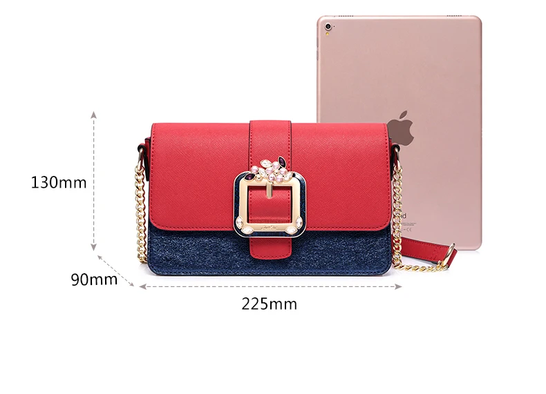 Just star women leather messenger bag 9