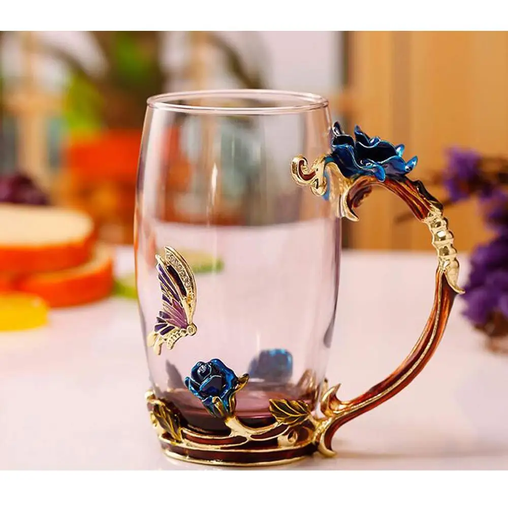 Perfect Wedding Gift Beauty And Novelty Enamel Coffee Cup Mug Flower