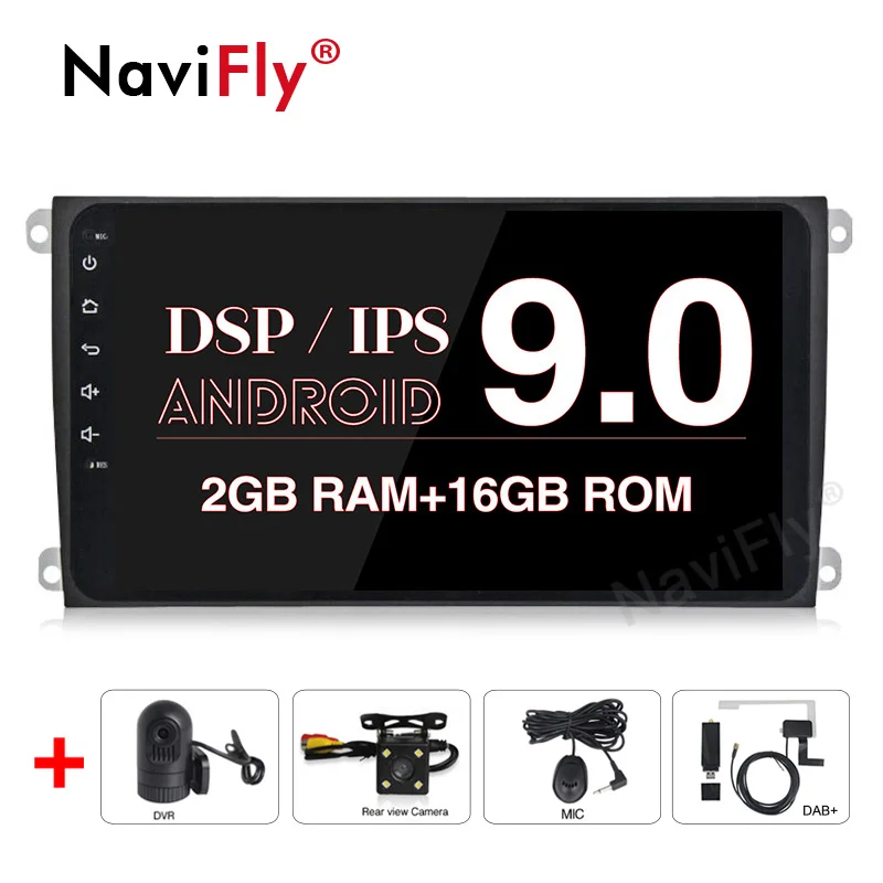 NaviFly Android9.0 ips DSP USB SD CD воспроизведение автомобиля gps FM радио кассеты для Porsche Cayenne 2003-2010 поддержка RDS OBD2 4G wifi - Цвет: camera dvr DAB