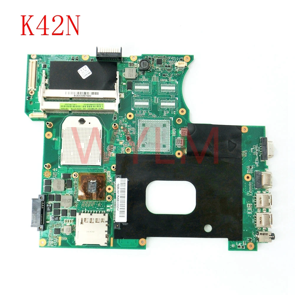 Promotion  K42N motherboard REV 1.0 mainboard For ASUS K42N A42N X42N Laptop motherboard 60-N17MB1000-A08 100%