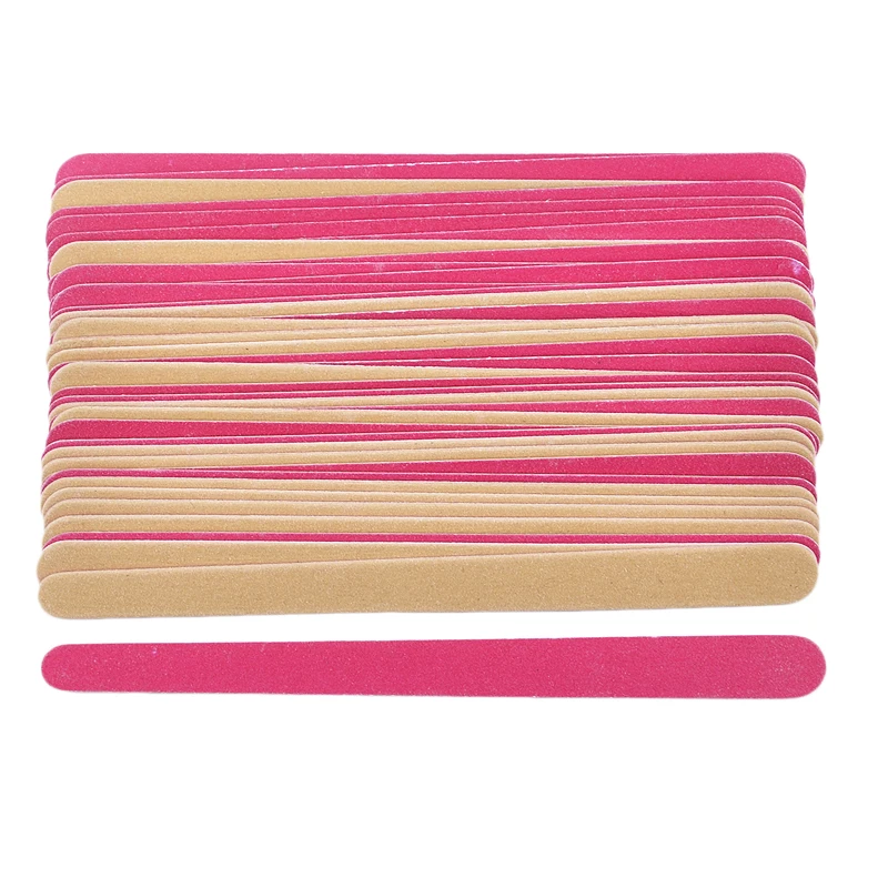 

100pcs Rose Brown Nail File Sanding 150/150 Buffer Blocks For Manicure Pedicure Care Tools Nail Art Accessories