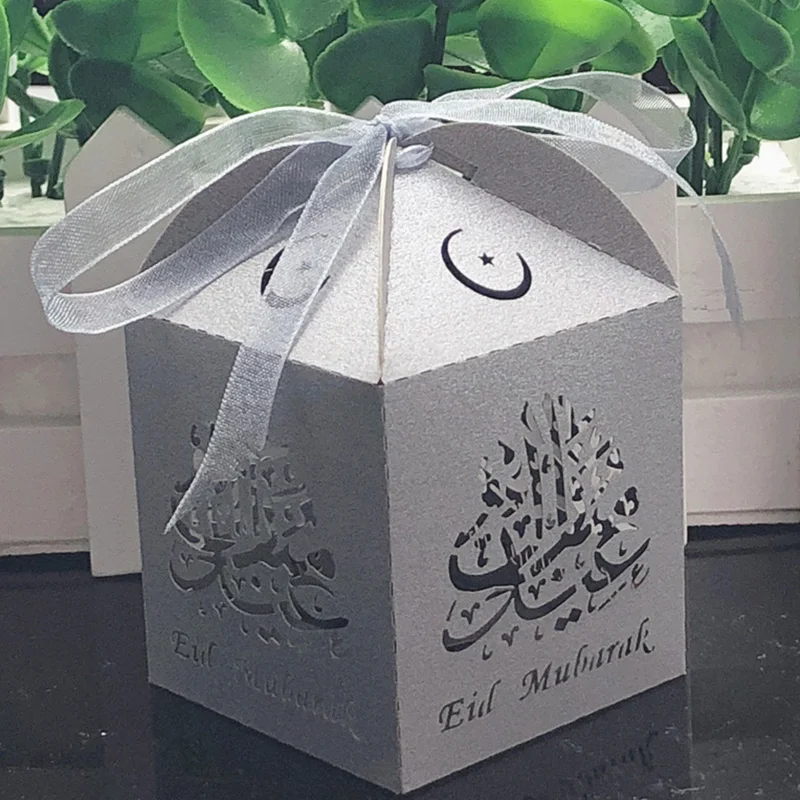 50 шт. EID MUBARAK коробка для конфет Рамадан Kareem Подарочный пакет хранения Сделай Сам