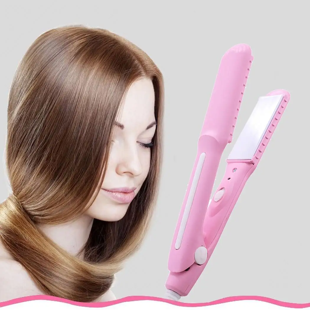 

Electric Hair Straightener Curler Dry Wet Dual Use PTC Heating Portable Styling Tool Fast DIY Hairstyle Straight Curl Hair Stick