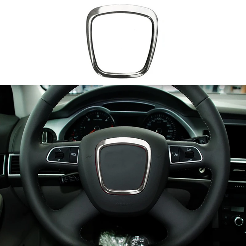 Us 20 68 Aluminium Steering Wheel Center Frame Cover Trim For Audi A4 B7 B8 2006 2012 A3 06 14 A5 08 12 A6 C6 07 11 In Interior Mouldings From