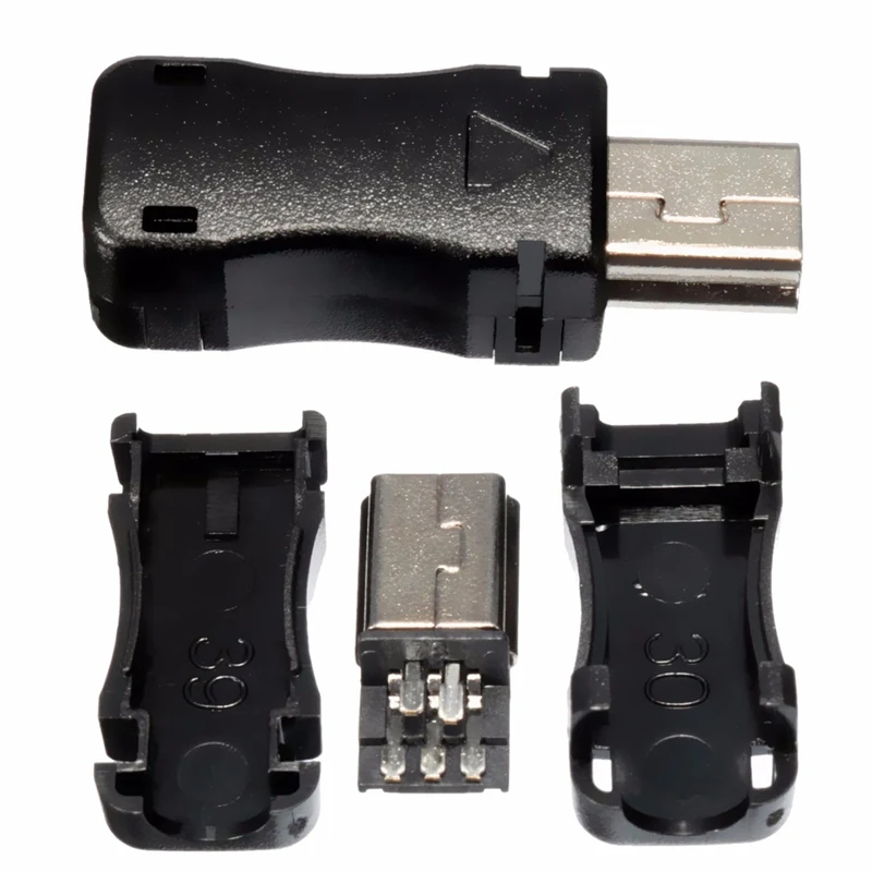 3 шт./лот DIY Mini USB 5 контактный Штекерный разъем адаптера с пластиковой крышкой для