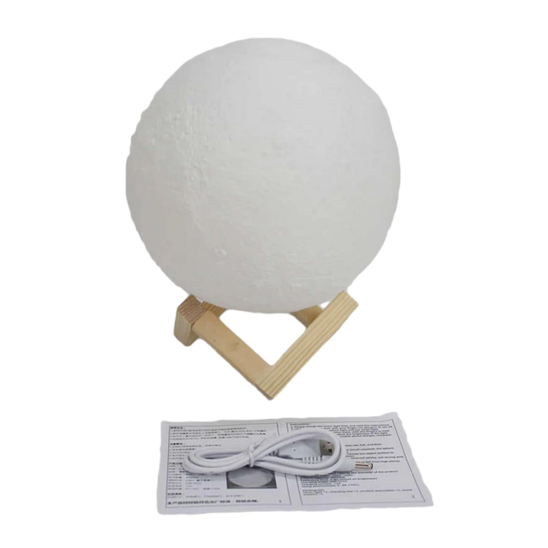 cheap USB DC 5V Rechargeable 3D Print Moon Lamp 2 Color Change Touch Switch Bedroom Bookcase Night Light Home Decor Creative Gift