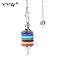 YYW натуральная подвеска в виде каменного маятника Wicca придающая подвеска Рэйки для мужчин и женщин ювелирный подарок колеса жизни драгоценные камни ювелирные изделия 7 маятников