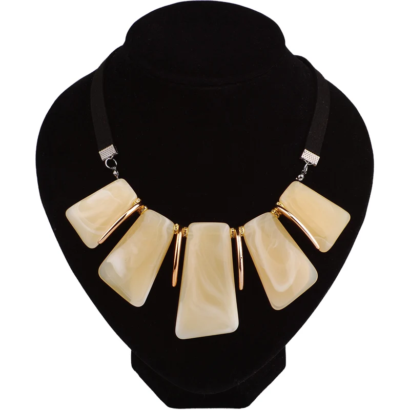 Geometric Resin Big Choker Neck Necklace Rope Chain Fashion Necklace