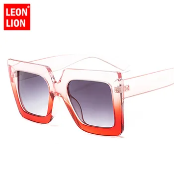 

LeonLion 2018 Large Frame Square Sunglasses Women Candy Color Luxury Glasses Classic Outdoor Travel Street Beat Goggle UV400