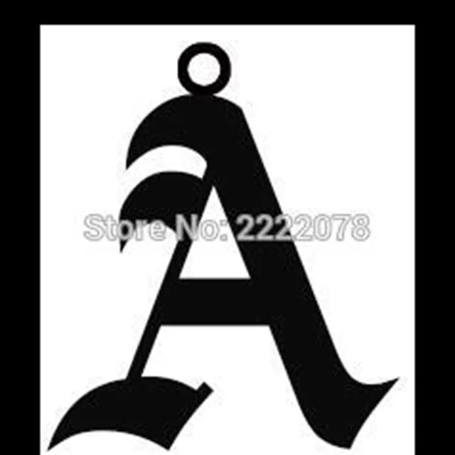 silver custom old english letters solid silver pendant with one jump old english letter a