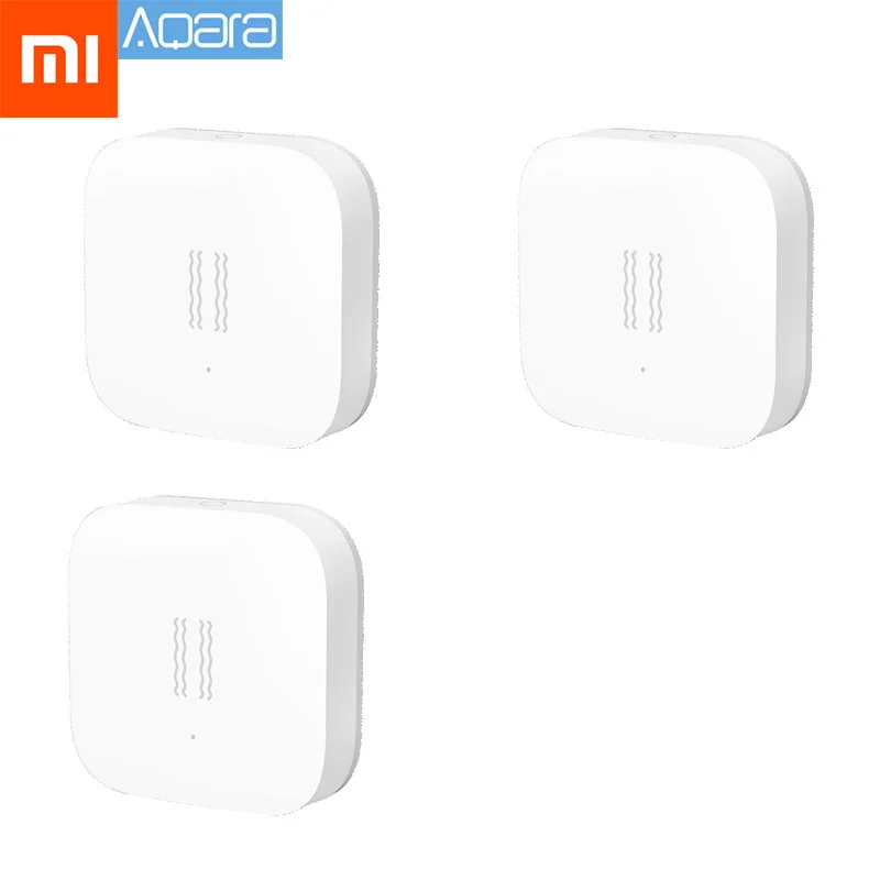 3pcs in Pack Xiao mi Aqara умный датчик вибрации ZigBee датчик удара для домашней безопасности, для Siao mi Home App International Edition - Цвет: 3pcs in Pack
