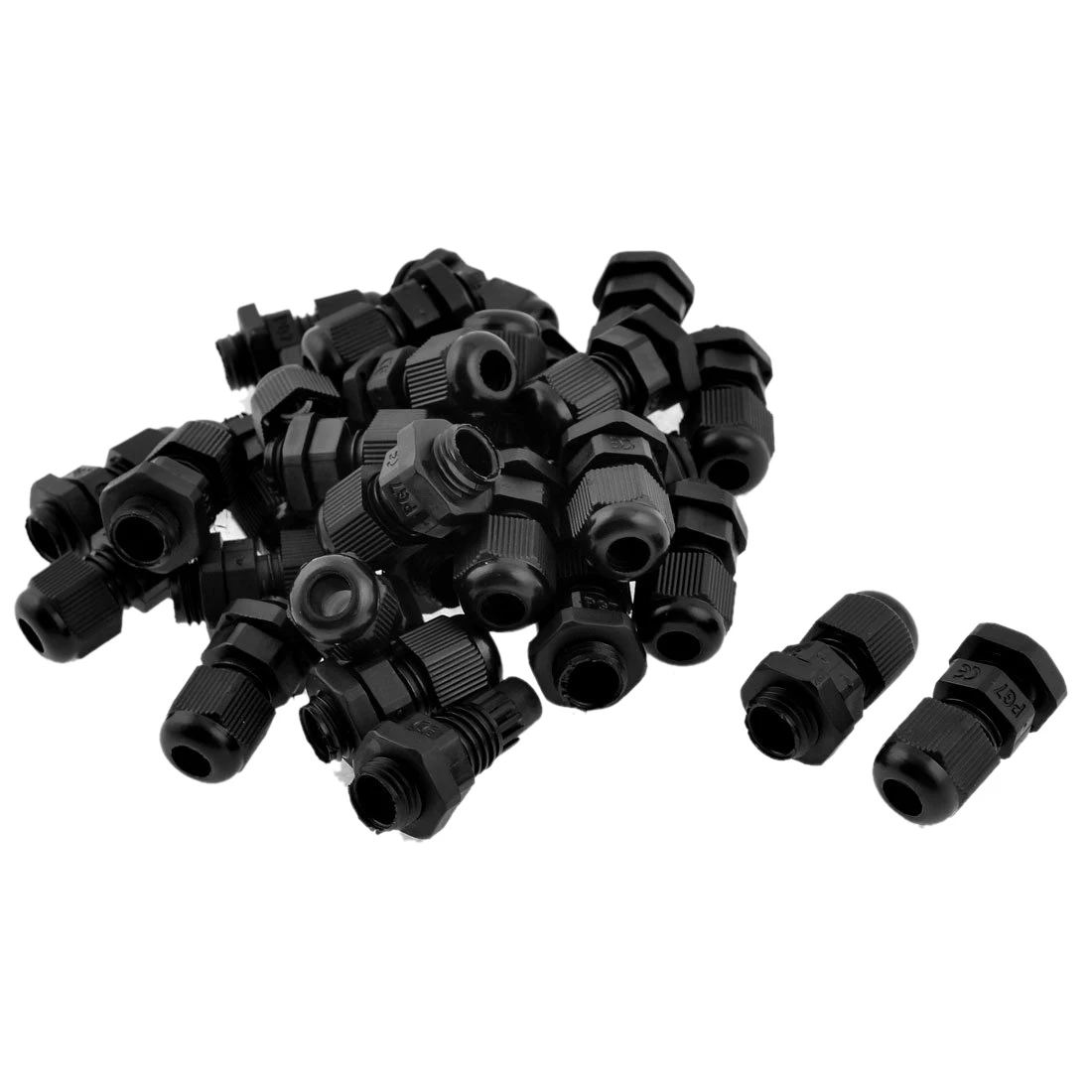 

IMC Hot 30 Pcs PG7 Waterproof Connector Gland Black for 4-7mm Diameter Cable