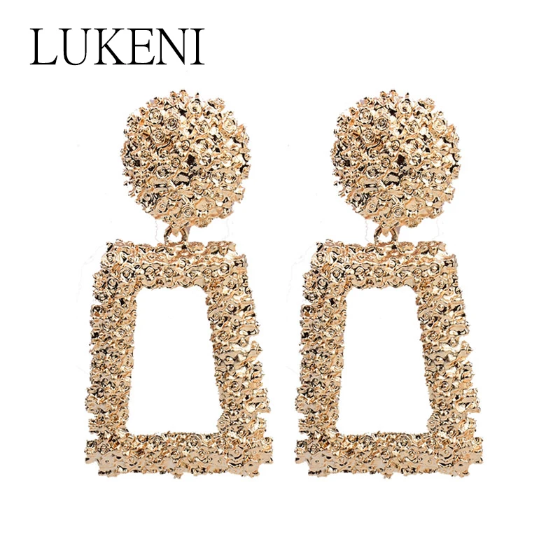 

luxe Earrings Female ZA Bijoux Rock Punk Gold Drop Statement Dangle Pendientes Luxury Women Wedding Oorbellen Hangers Jewelry