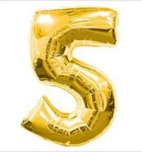 

Child children AGE 5th happy BIRTHDAY party table centerpieces decoration kits Silver gold air helium Number 5 foil balloons